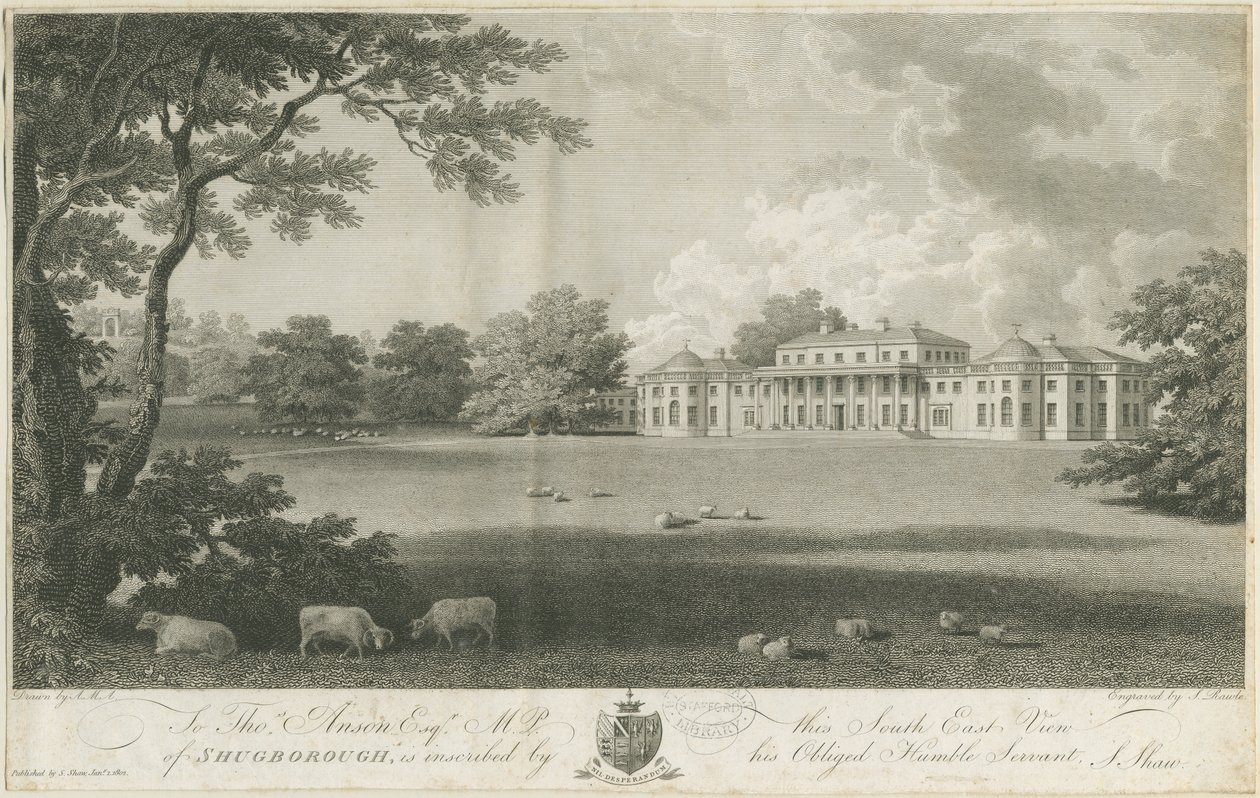 Shugborough Hall (Stich) von Stebbing Shaw