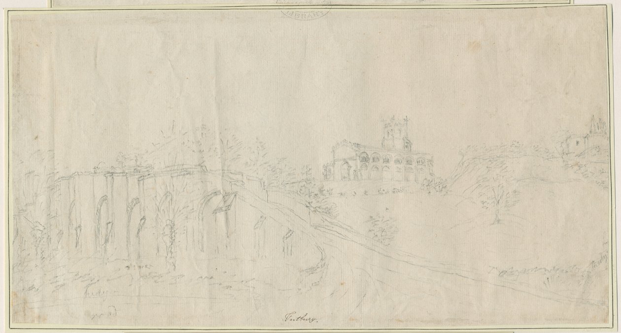 Tutbury Kirche und Schloss - Nordostansicht von Stebbing Shaw