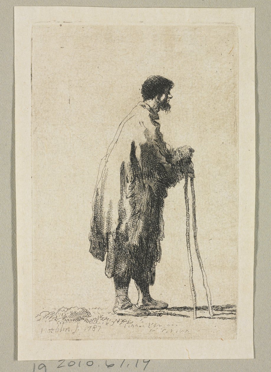 Bettler im Profil nach rechts von Stefan Juliusz Norblin de la Gourdaine