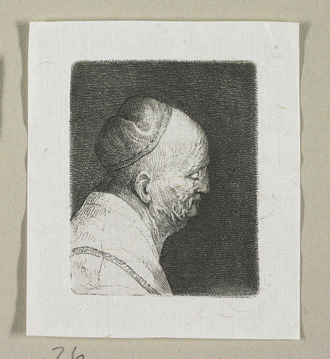 Kopf eines alten Mannes im Profil nach rechts von Stefan Juliusz Norblin de la Gourdaine