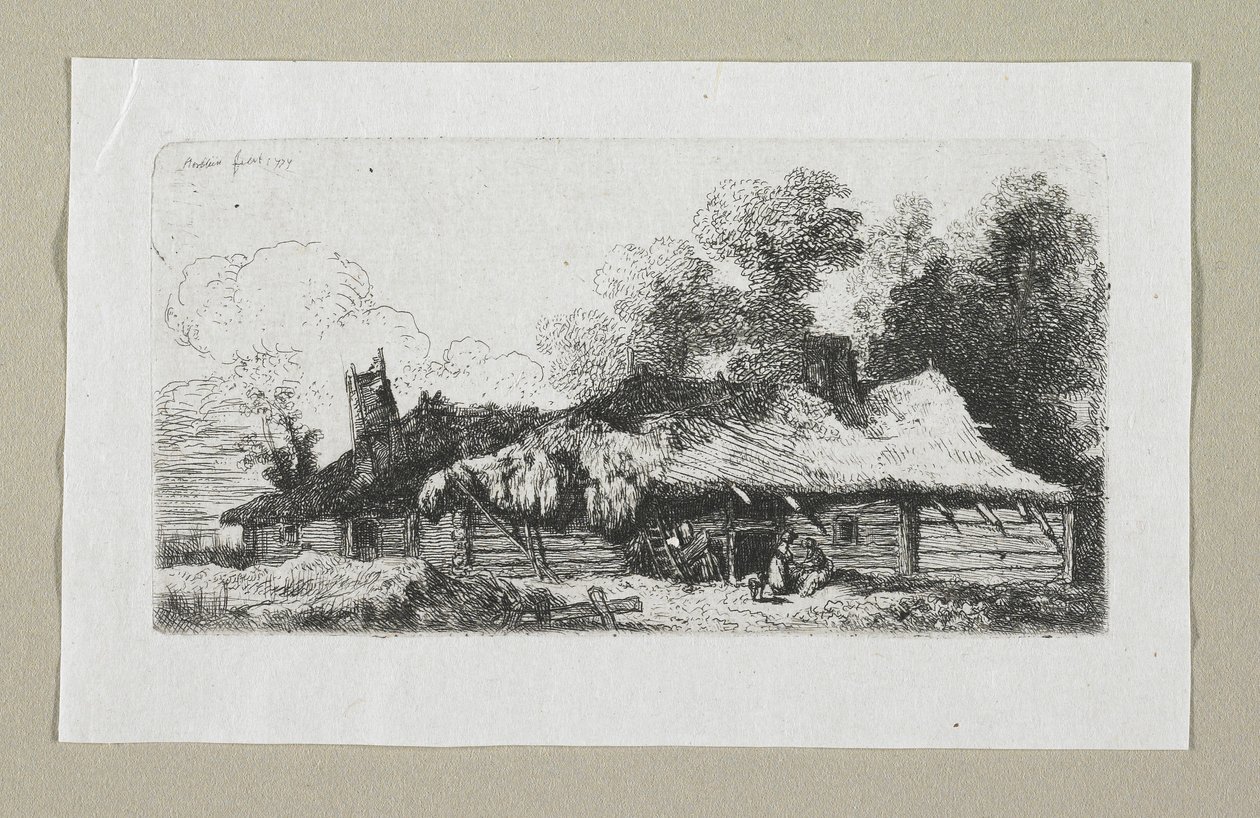 Landschaft mit polnischem Bauernhof von Stefan Juliusz Norblin de la Gourdaine
