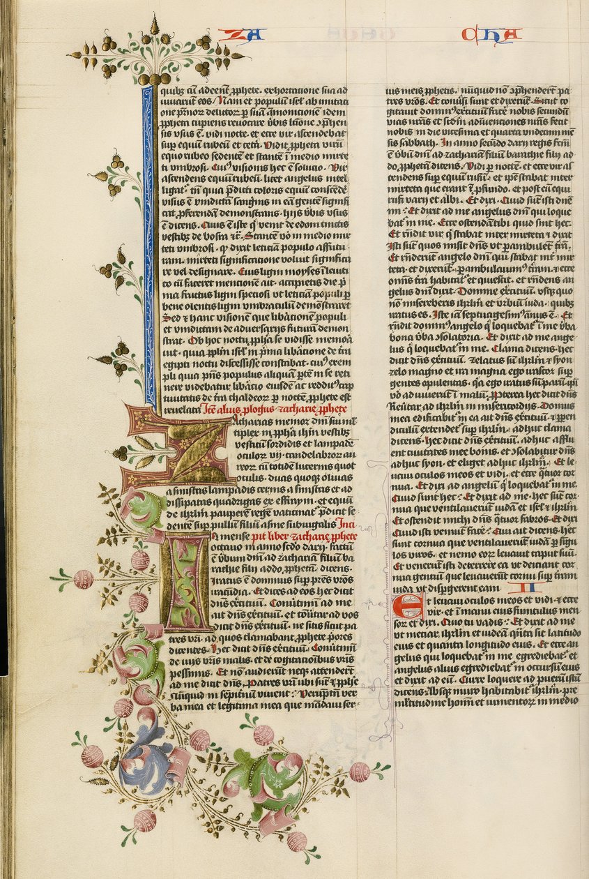 Dekorierter Initialbuchstabe Z; Dekorierter Initialbuchstabe I von Stefan Lochner