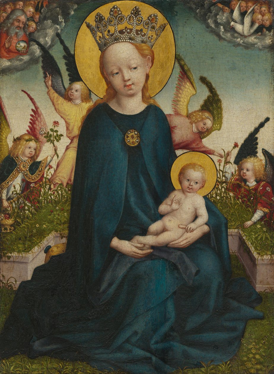 Maria mit dem Jesuskind vor der Rasenbank von Stefan Lochner