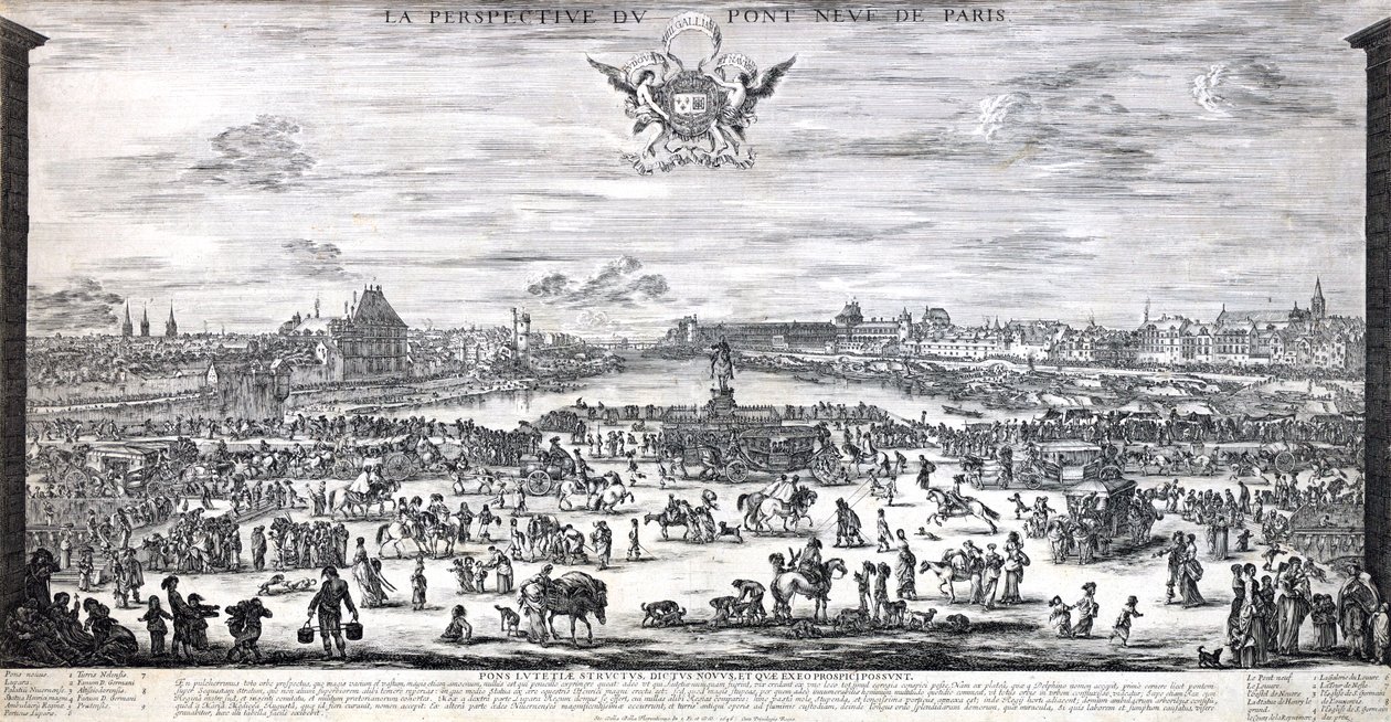 Die Perspektive der Pont Neuf von Paris von Stefano della Bella