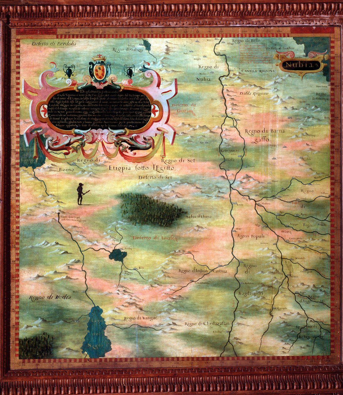 Afrika (Nubien und Ägypten) Karte von Stefano Bonsignori, um 1581. Florenz, Palazzo Vecchio, Sala del Mappamondo von Stefano Buonsignori
