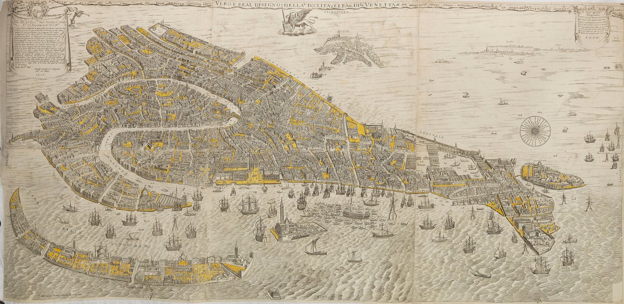 Vero e real disegno della inclita cita di Venetia. Panorama von Venedig, 1676 von Stefano Scolari