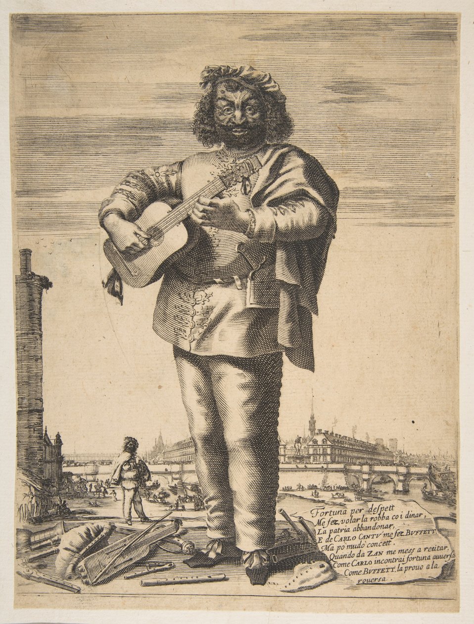 Carlo Cantu genannt Buffetto, 1646. Schöpfer: Stefano della Bella, Jean Couvay von Stefano della Bella, Jean Couvay