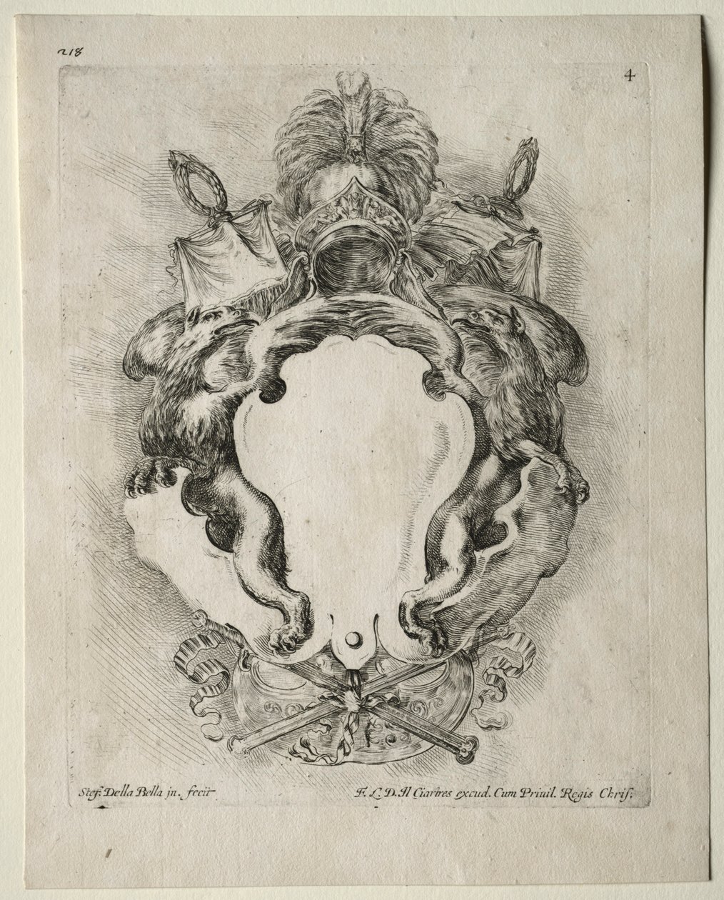 Sammlung verschiedener Kaprizen und neuer Entwürfe von Kartuschen und Ornamenten: Nr. 4 von Stefano della Bella