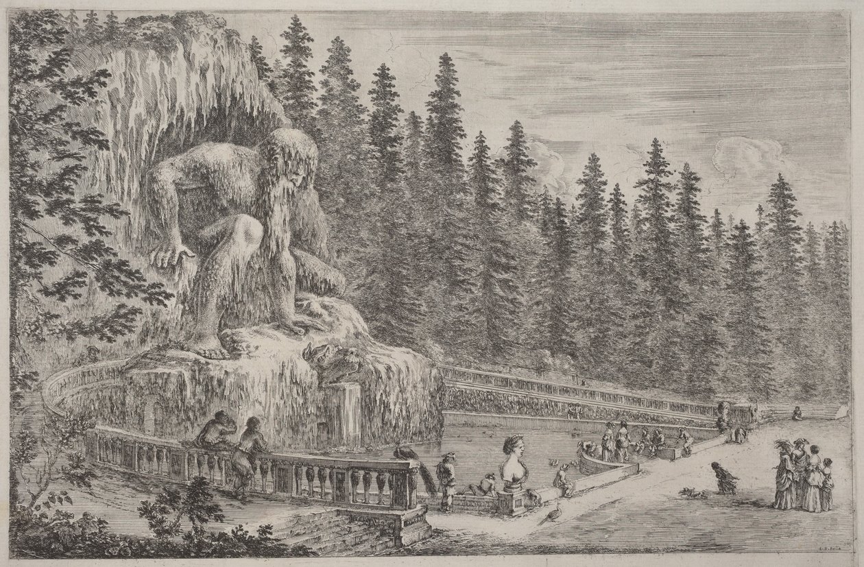 Kolossale Statue der Apenninen von Stefano della Bella