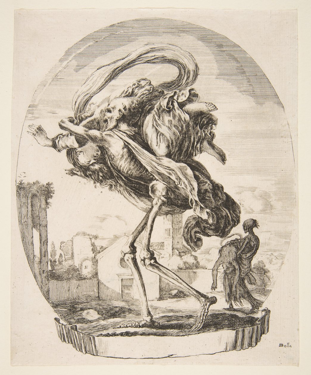 Der Tod entführt eine Frau, aus Die fünf Tode, ca. 1648 von Stefano della Bella