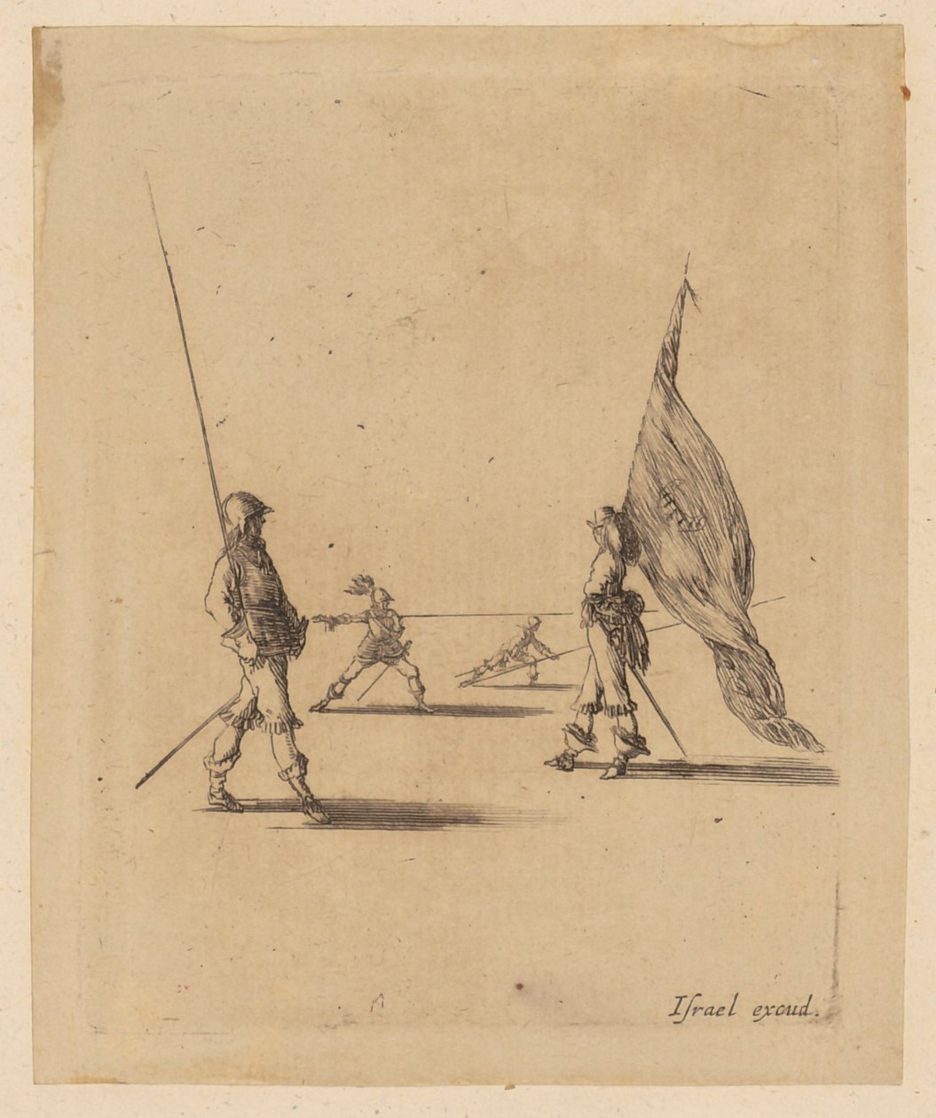 Fahnenträger und drei Pikeniere von Stefano della Bella