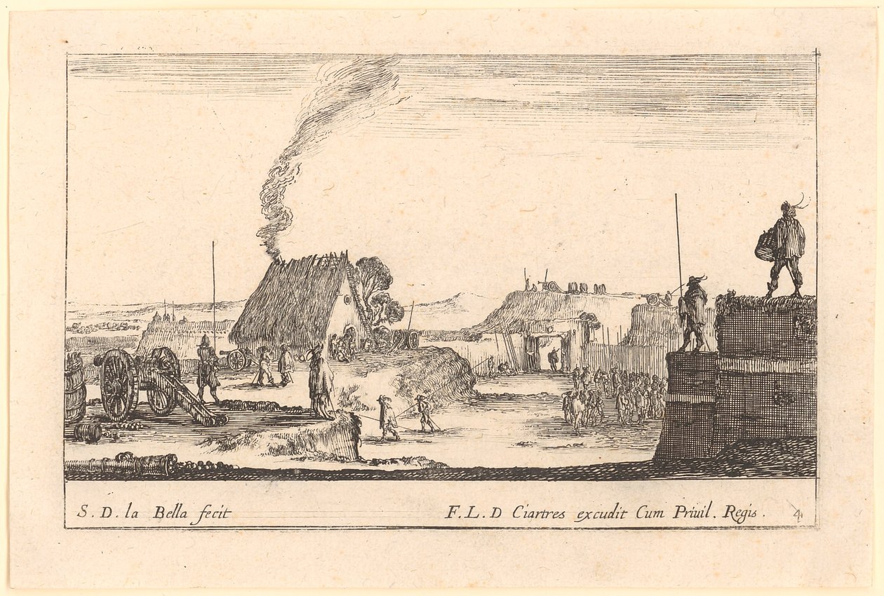 Festungsanlage, Blatt 4 der Folge „Verschiedene Militär-Capricci“ von Stefano della Bella