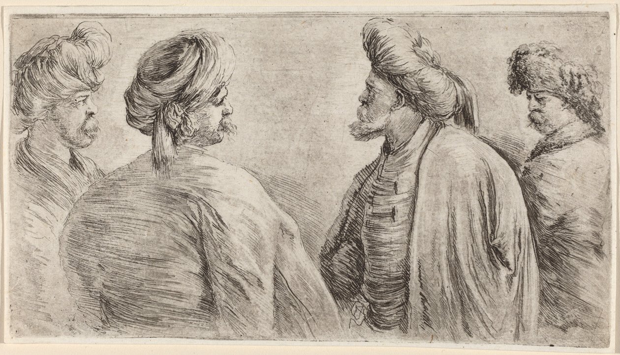 Vier Türken mit Turbanen von Stefano della Bella