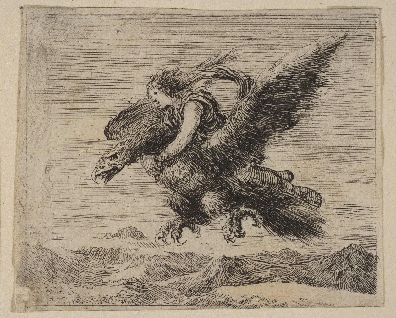 Jupiter und Ganymed, aus Spiel der Mythologie, 1644 von Stefano della Bella