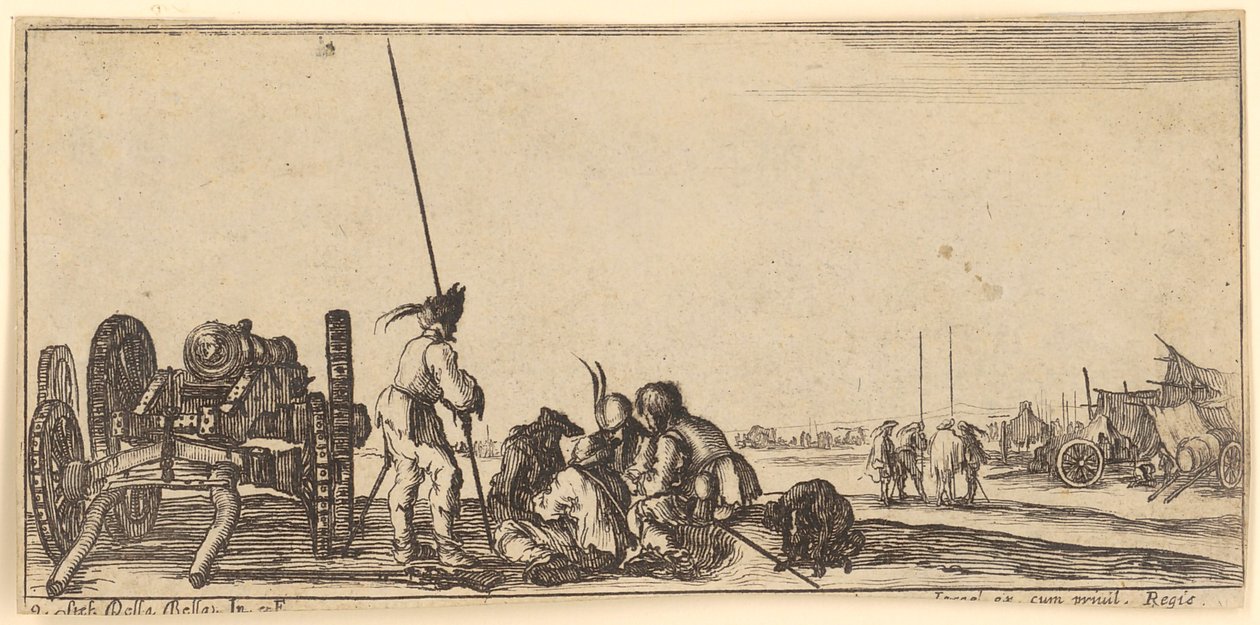 Kanone und Soldaten von Stefano della Bella