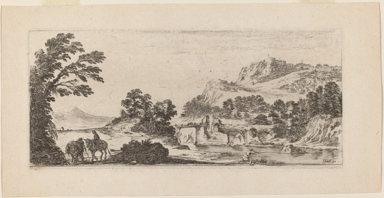 Landschaft mit Brücke von Stefano della Bella