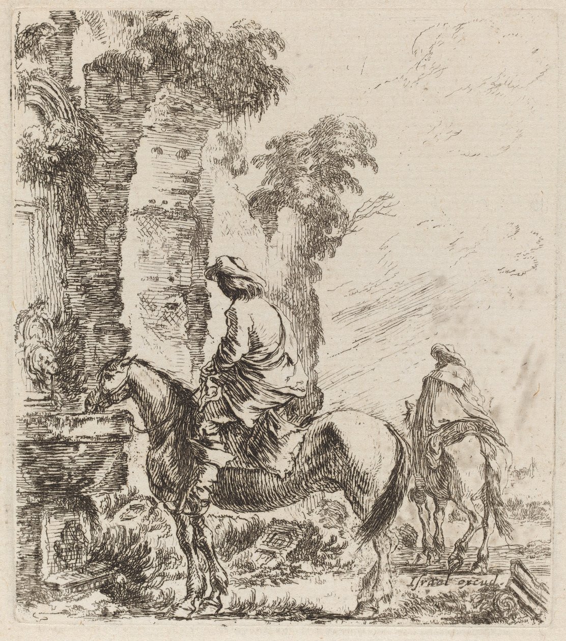 Landschaft mit Reitern von Stefano della Bella