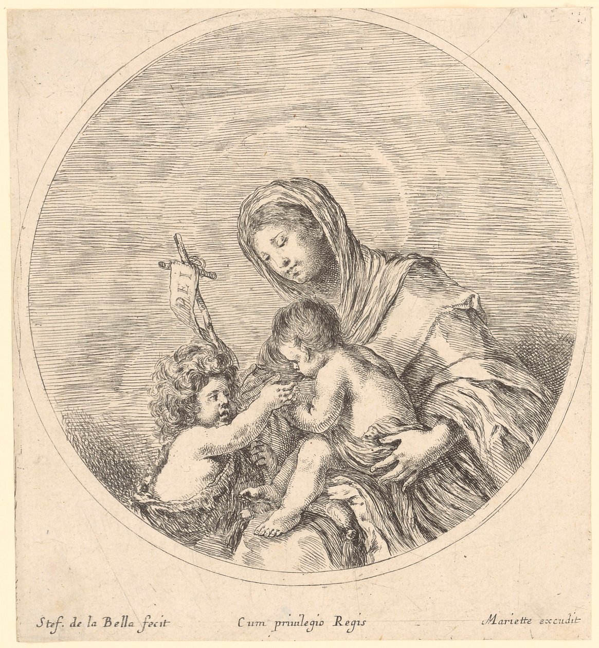 Maria mit Kind und Johannes dem Täufer von Stefano della Bella