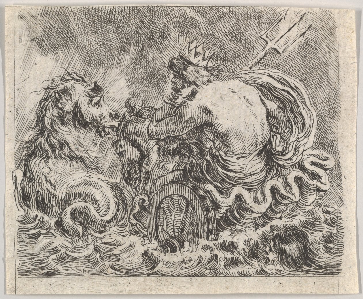 Neptun, aus Spiel der Mythologie Jeu de la Mythologie, 1644 von Stefano della Bella