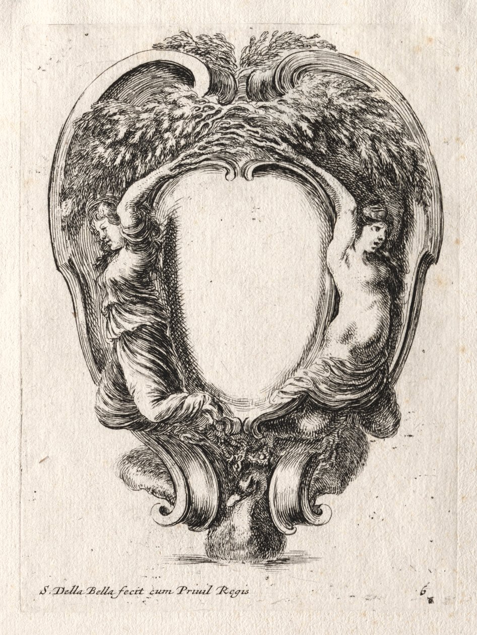Neues Modell für eine Kartusche, 1647 von Stefano della Bella