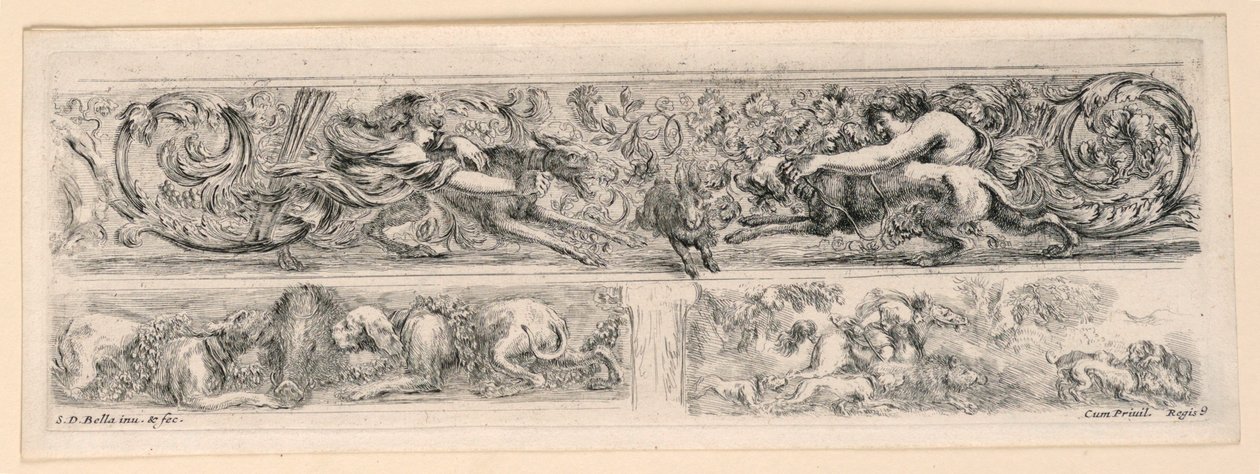 Ornamente von Friesen und Laubwerk von Stefano della Bella