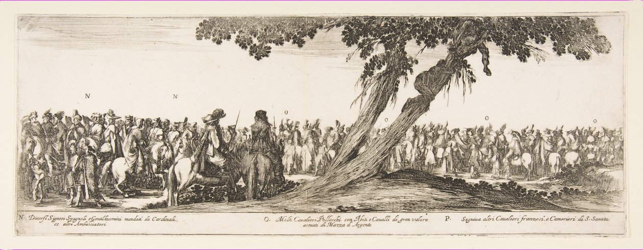 Teil des Eingangs der polnischen Gesandtschaft N. O. P., 1633 von Stefano della Bella