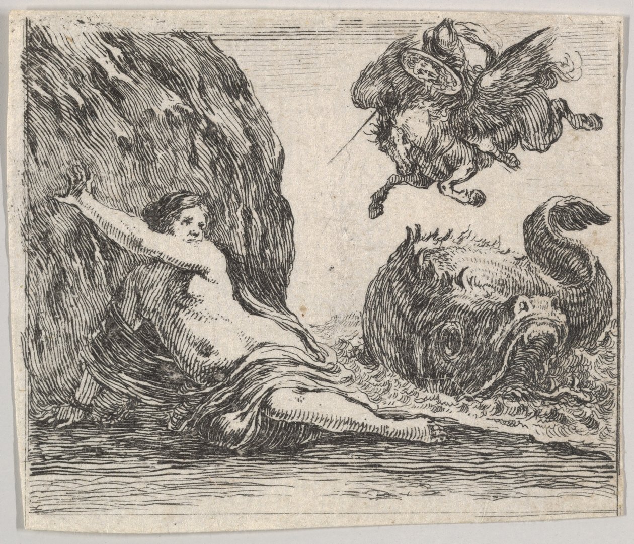 Perseus und Andromeda, aus dem Spiel der Mythologie von Stefano della Bella