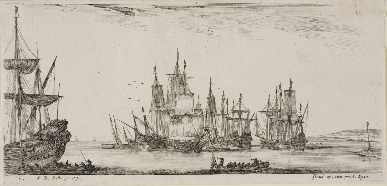 Tafel Zwei aus Verschiedene Einschiffungen von Stefano della Bella