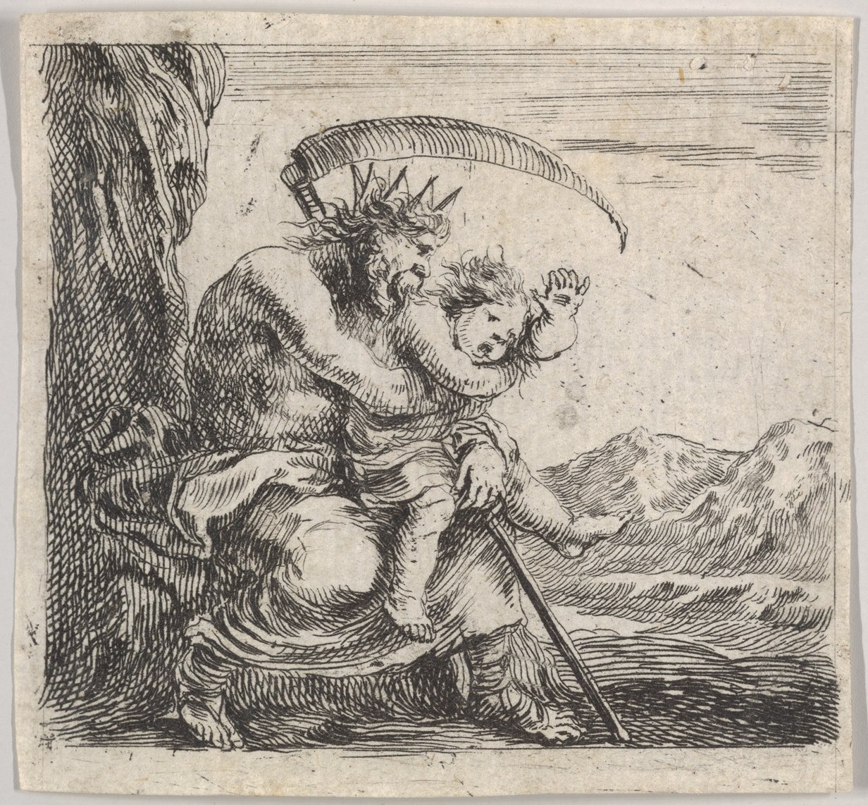 Saturn, aus Spiel der Mythologie Jeu de la Mythologie, 1644 von Stefano della Bella