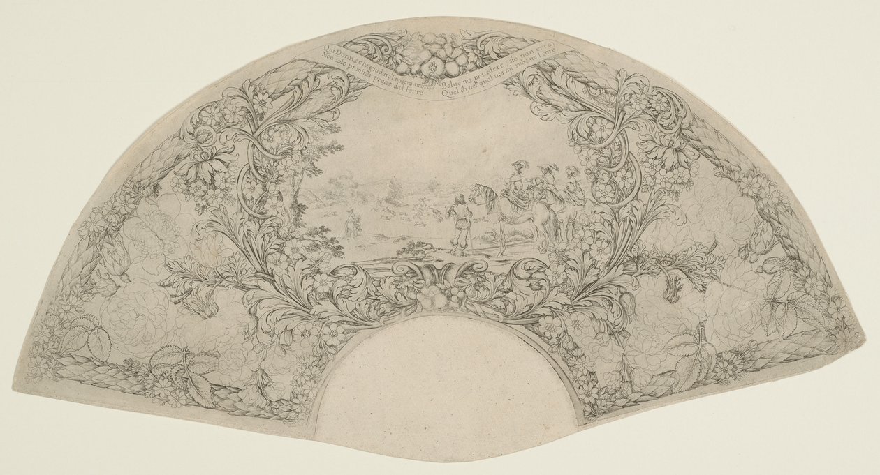 Hirschjagd in Fächerform von Stefano della Bella