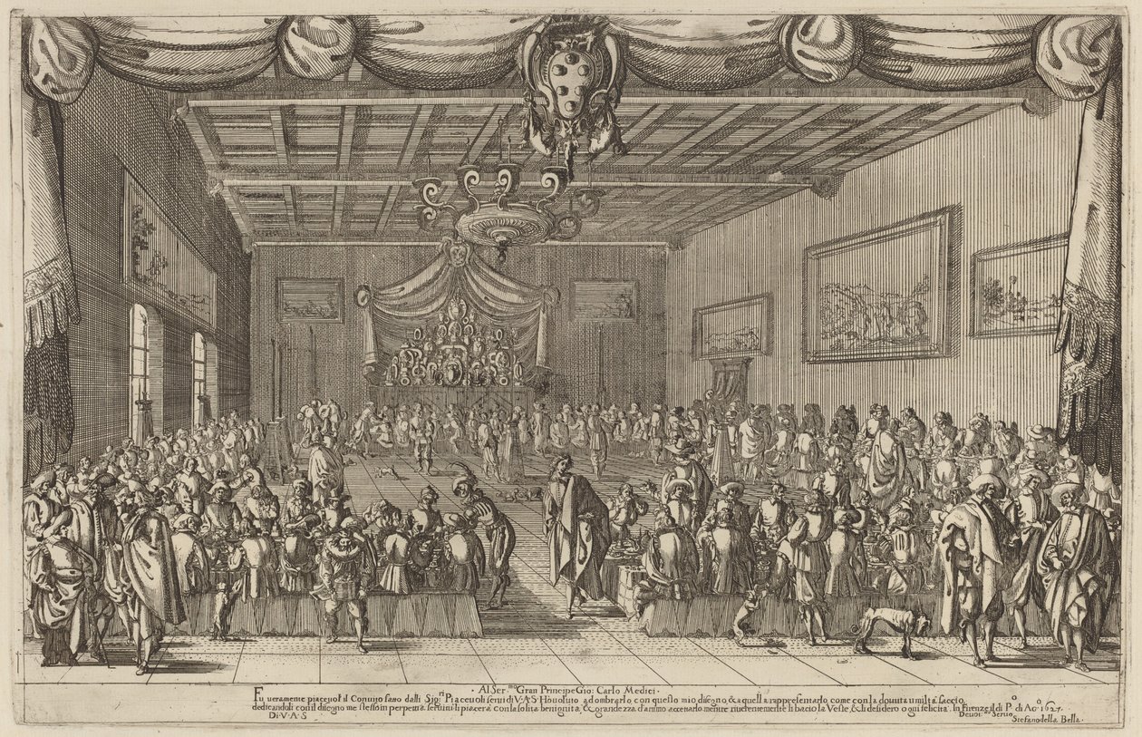 Das Bankett der Piacevoli, 1627 von Stefano della Bella