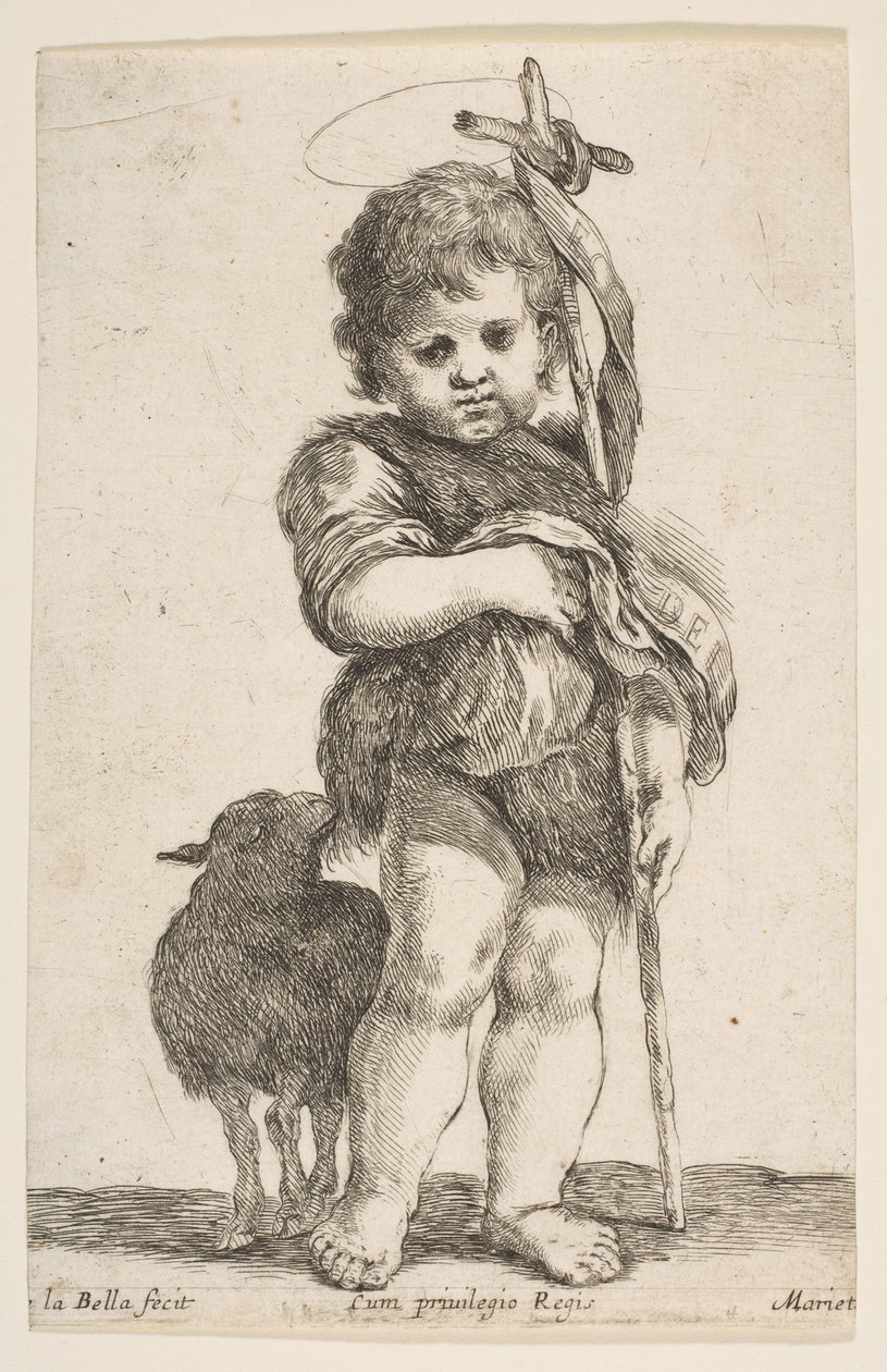 Der kleine St. Johannes der Täufer, der sein Gewand hochhält, ca. 1649 von Stefano della Bella