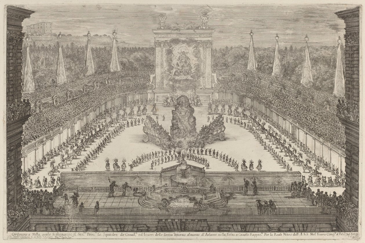 Der Prinz der Toskana, seine Pferdetruppen und Kutschen um den Berg Atlas, 1661 von Stefano della Bella