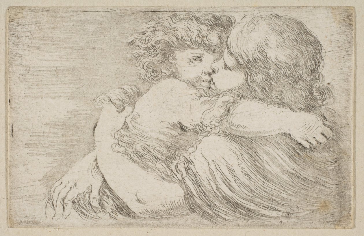 Zwei Kinder umarmen sich, ca. 1662 von Stefano della Bella