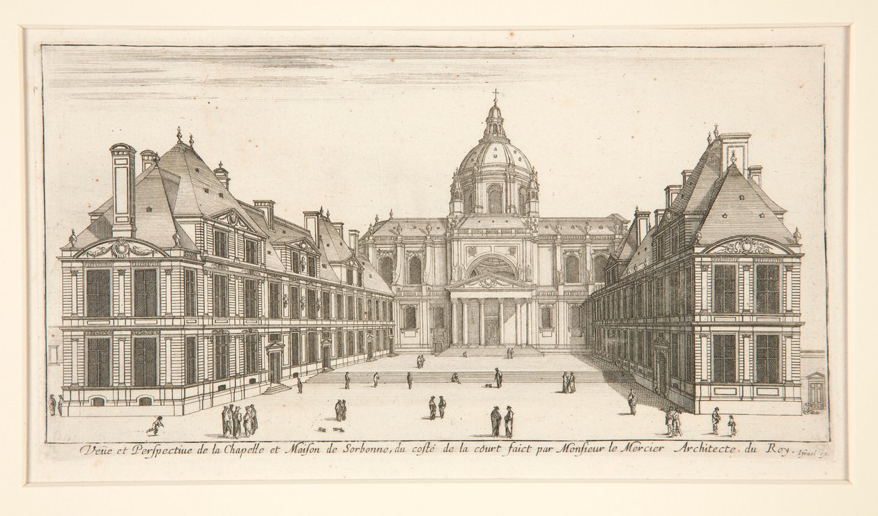Ansicht und Perspektive der Kapelle und des Hauses der Sorbonne von Stefano della Bella