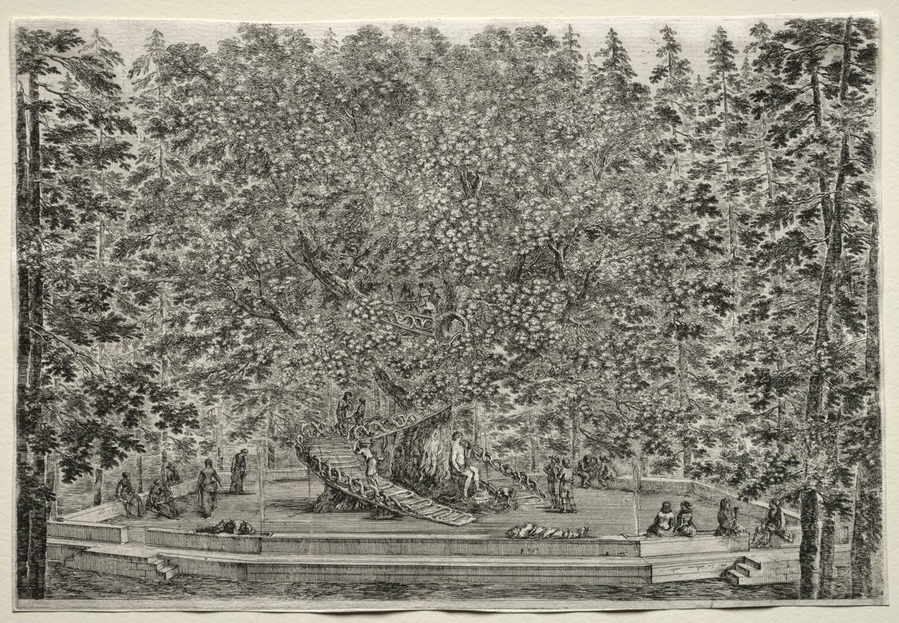 Ansichten der Villa von Pratolino: Der bewohnte Baum von Stefano della Bella