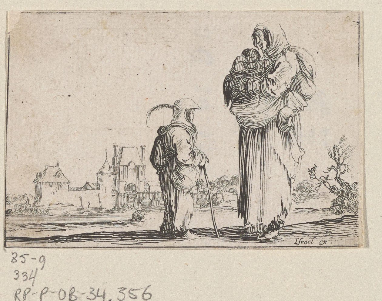 Frau mit Kind auf dem Arm und ein stehendes Kind von Stefano della Bella