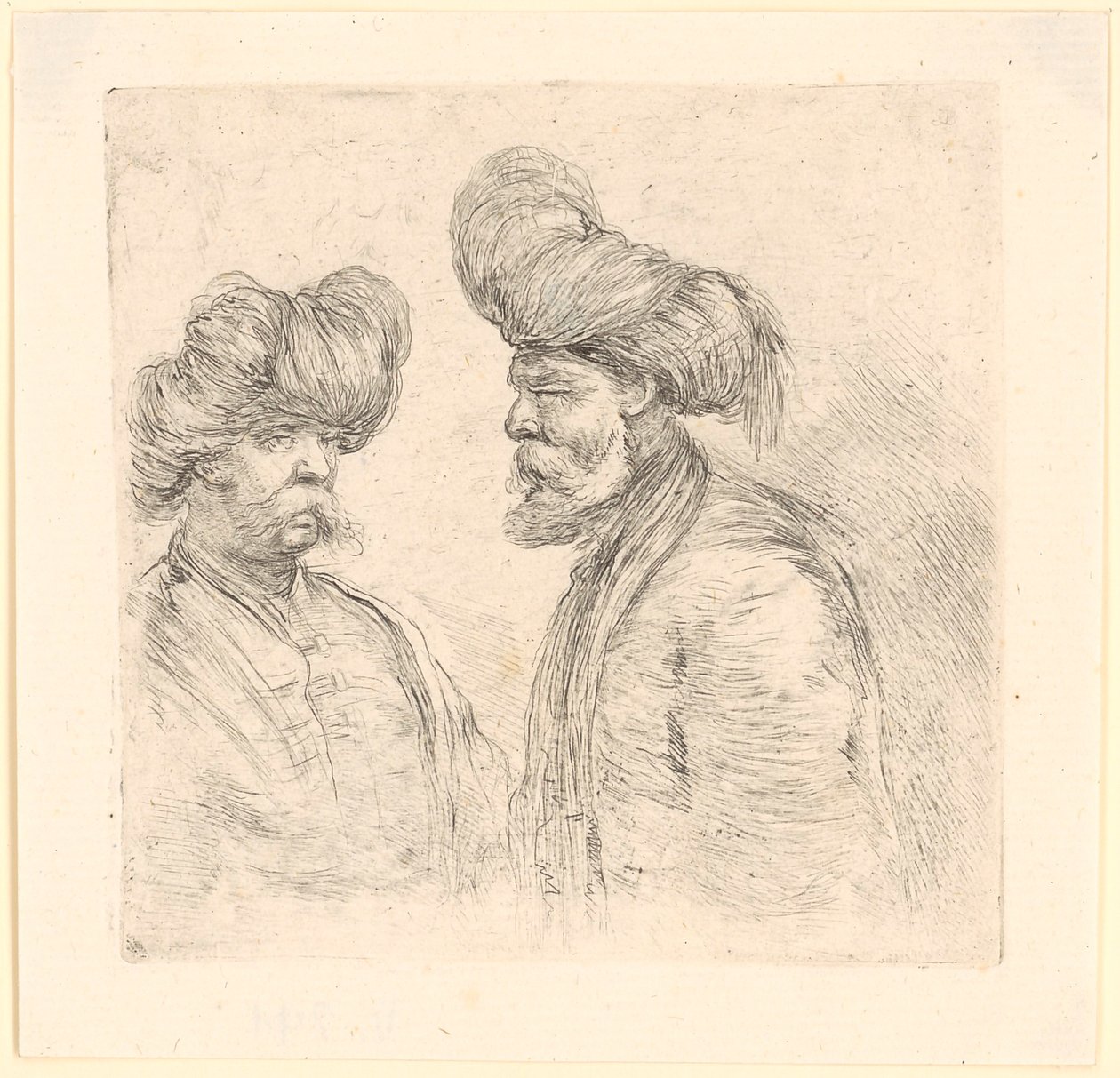 Zwei Türken mit Turban von Stefano della Bella