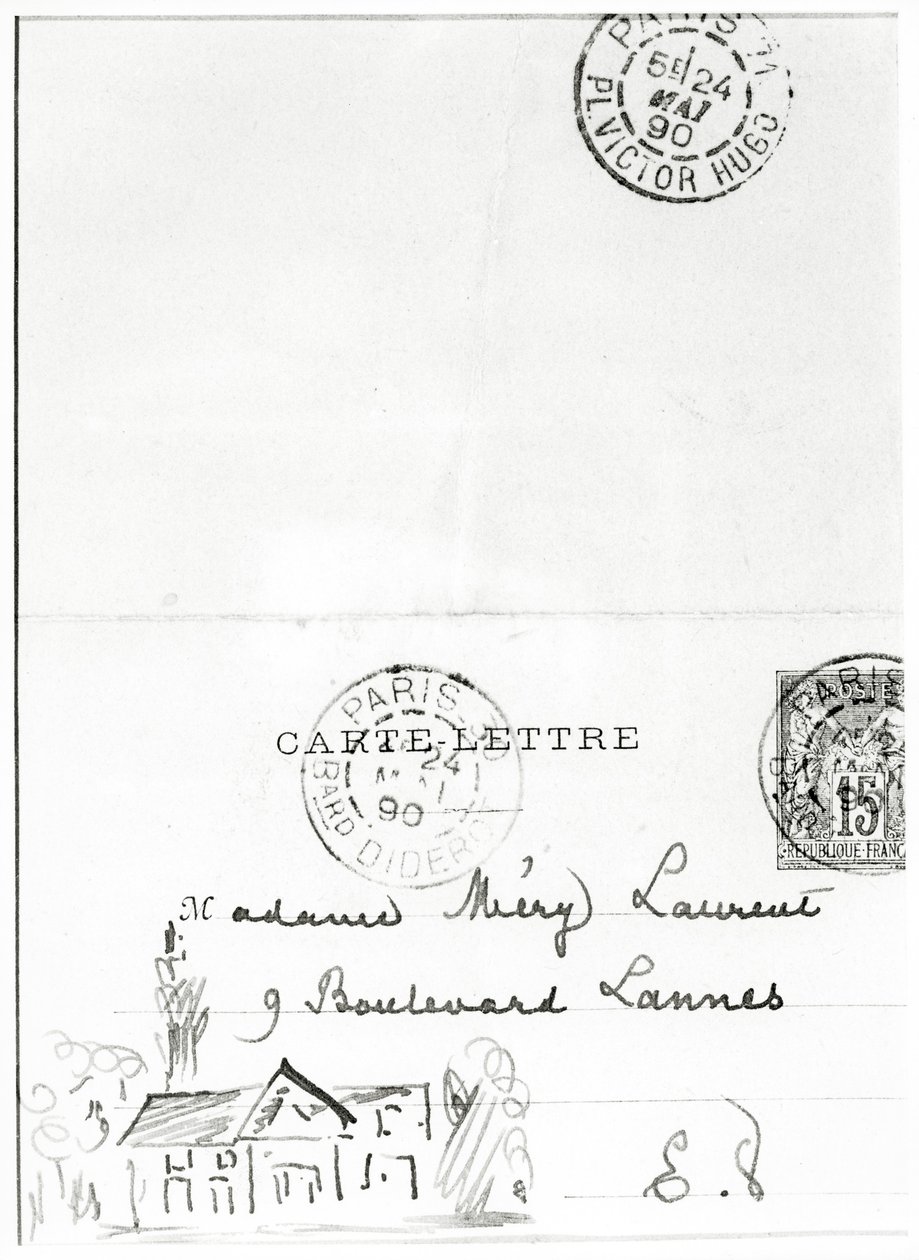 Umschlag mit Zeichnungen von Stéphane Mallarmé an Méry Laurent, 1890 von Stephane Mallarme