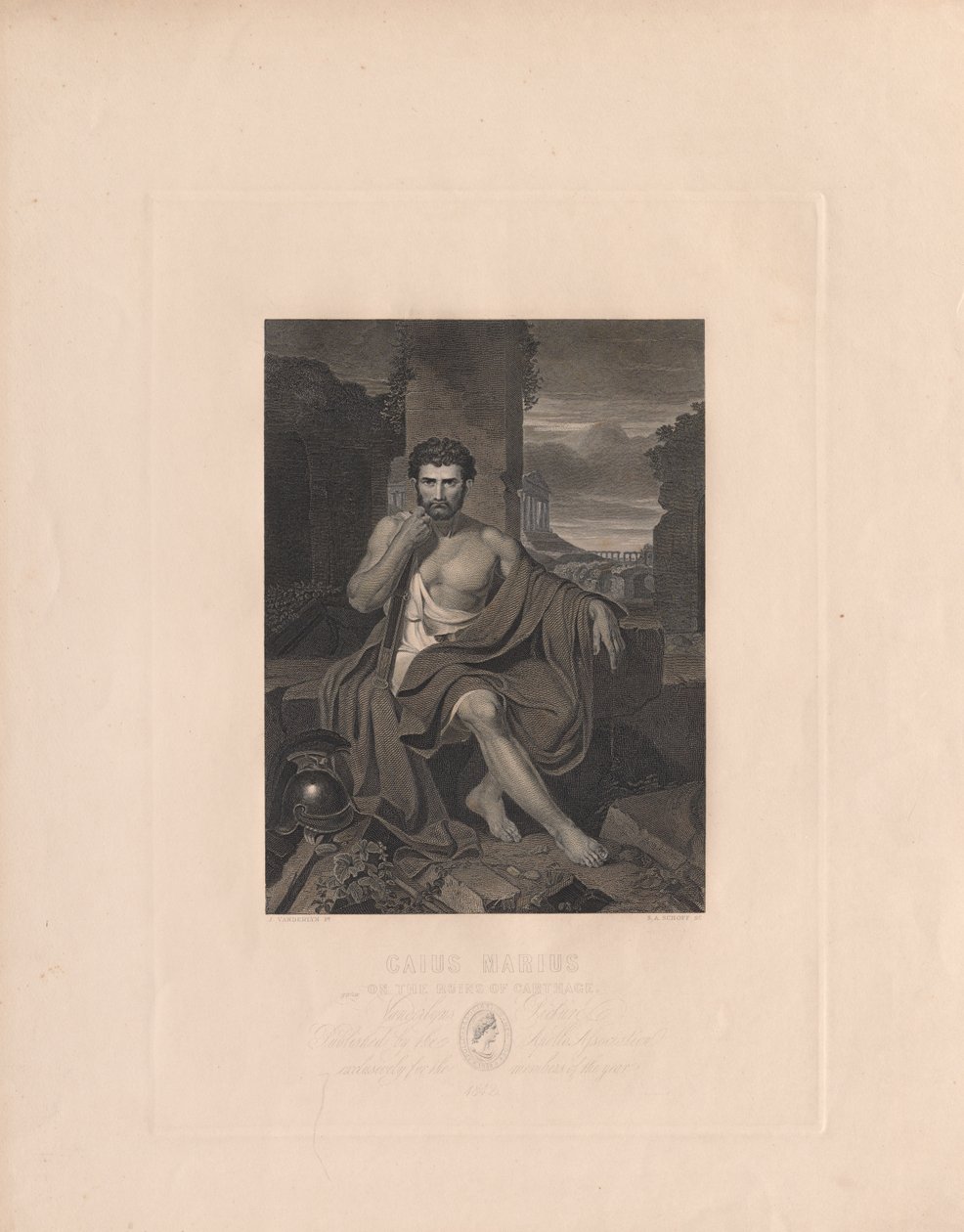 Caius Marius auf den Ruinen von Karthago von Stephen Alonso Schoff