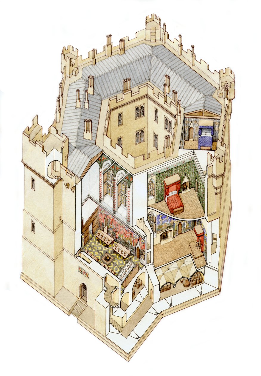 Old Wardour Castle, Salisbury, ca. 1390 von Stephen Conlin