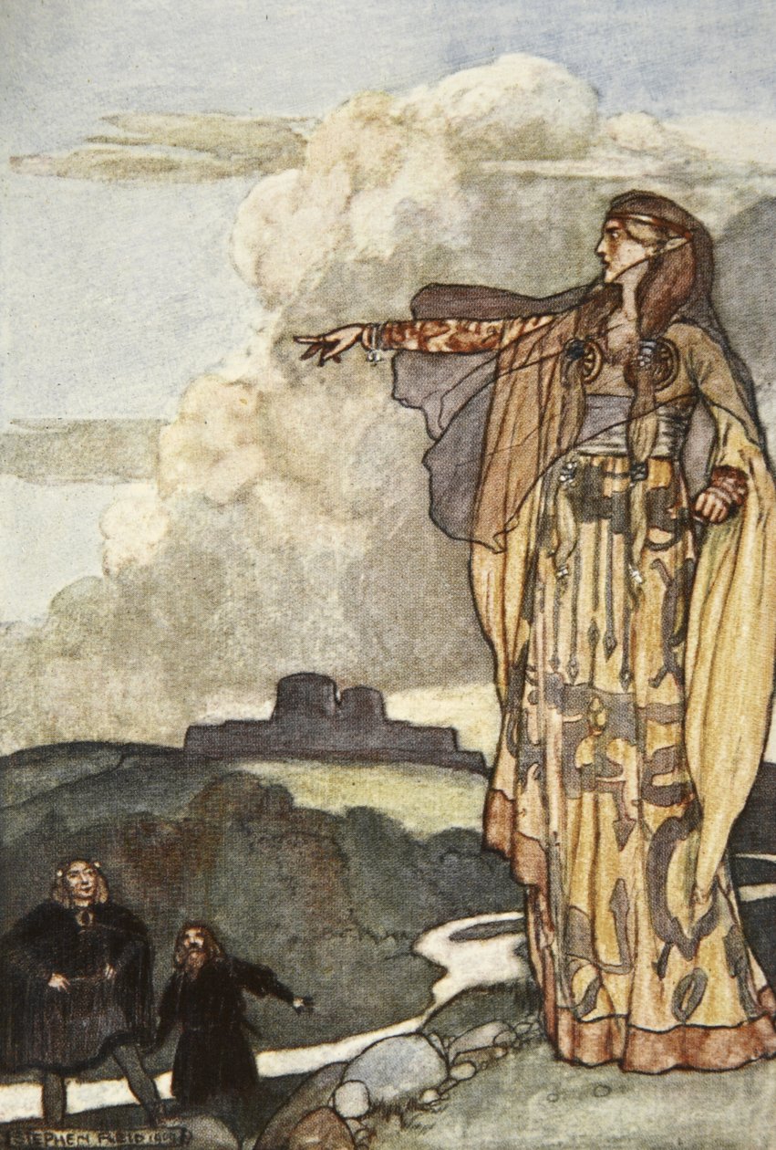 Macha verflucht die Männer von Ulster, Illustration aus 