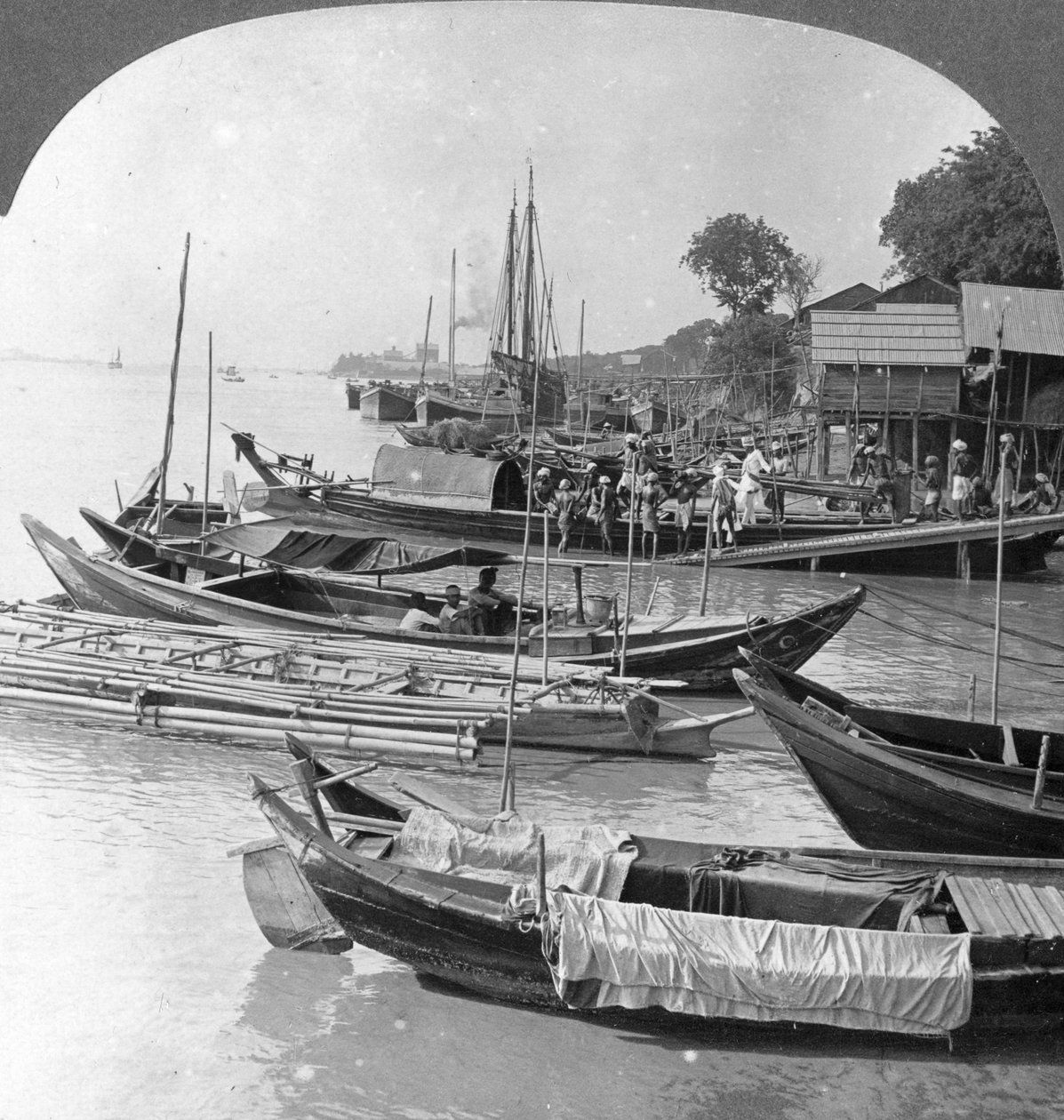 Blick auf den Irrawaddy-Fluss, Rangoon, Burma, 1908 von Stereo Travel Co