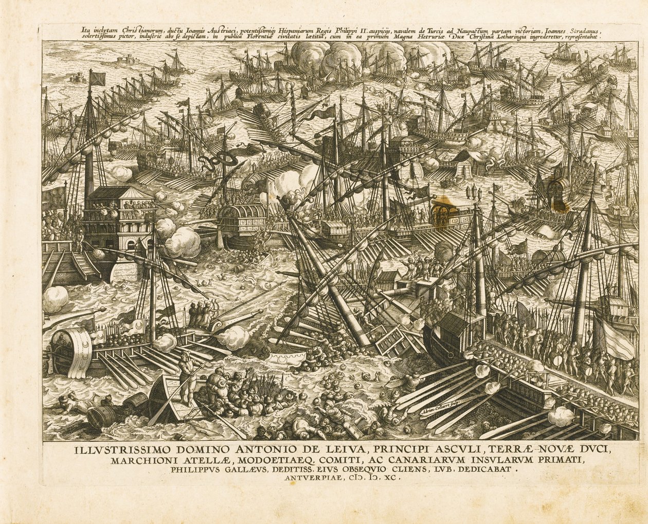 Die Schlacht von Lepanto am 7. Oktober 1571 von Stradanus