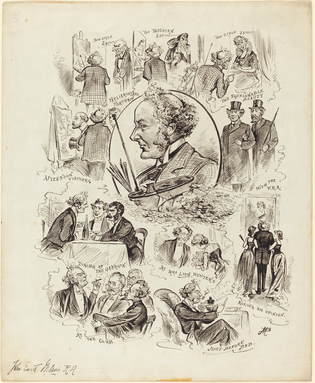 Tage mit Berühmtheiten: Mr. Millais, R.A. von Studio of Alfred Bryan