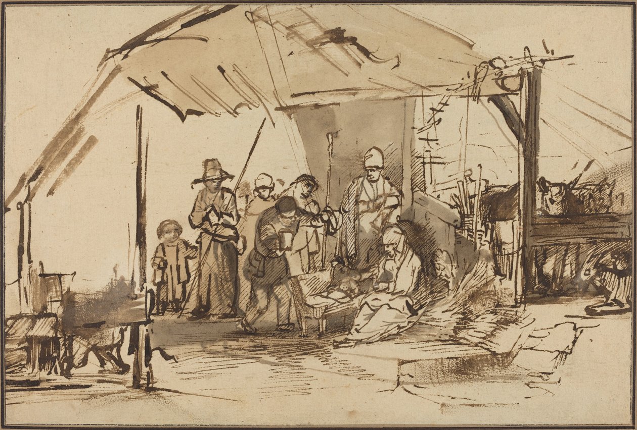 Die Anbetung der Hirten von Studio of Rembrandt van Rijn