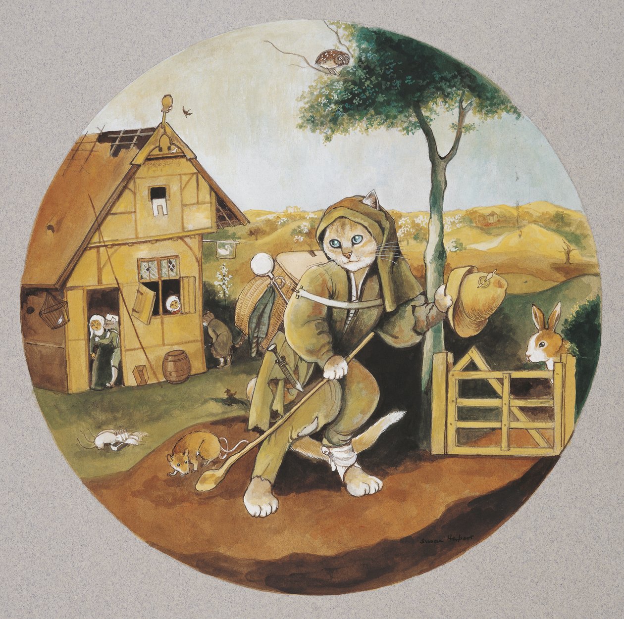 Illustration aus Cats Galore! A Compendium of Cultured Cats (veröffentlicht 2015) von Susan Herbert