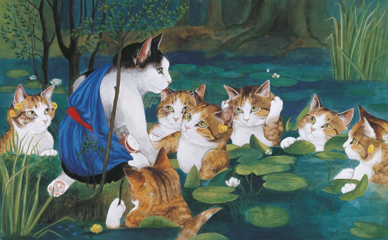 Illustration aus Cats Galore! A Compendium of Cultured Cats (veröffentlicht 2015) von Susan Herbert