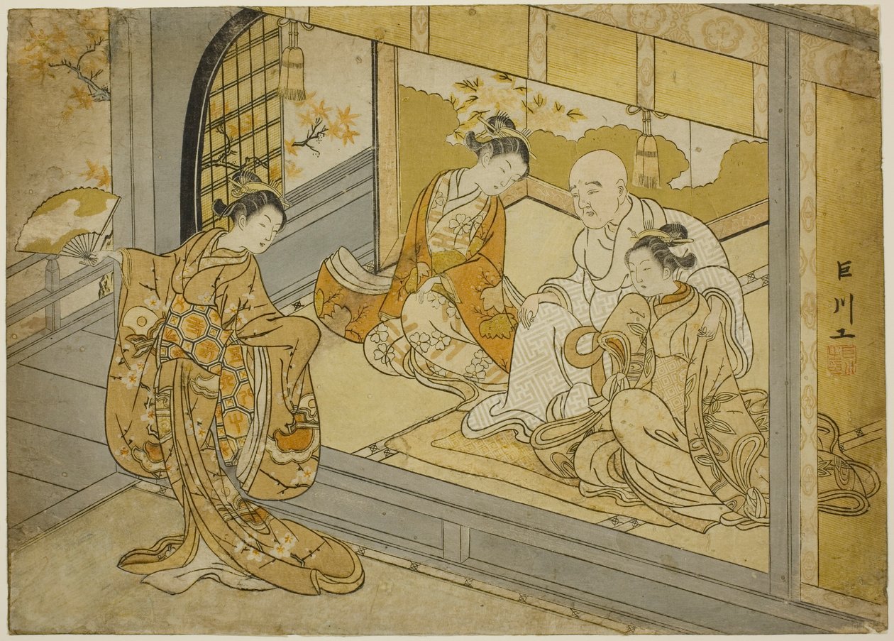Hotoke Gozen tanzt vor Taira no Kiyomori von Suzuki Harunobu