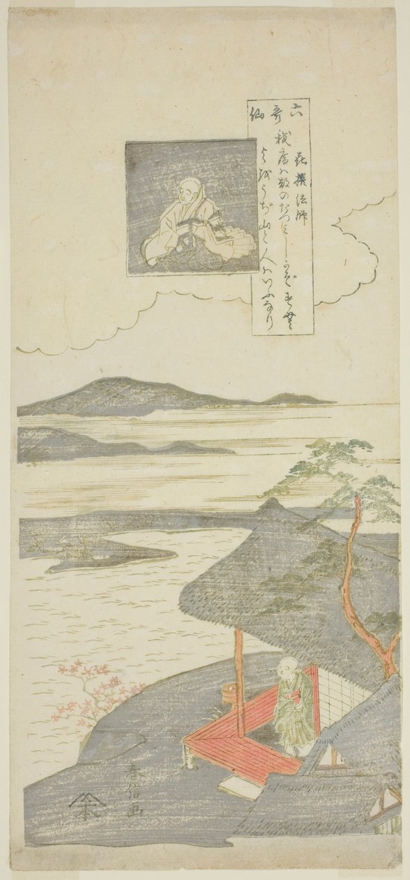 Gedicht von Kisen Hoshi, aus der Serie "Sechs berühmte Dichter" von Suzuki Harunobu